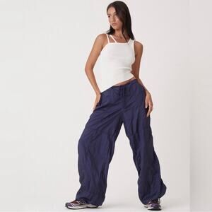 Motel Navy Blue Parachute Pants - size Small